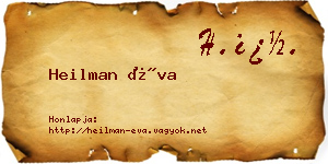 Heilman Éva névjegykártya